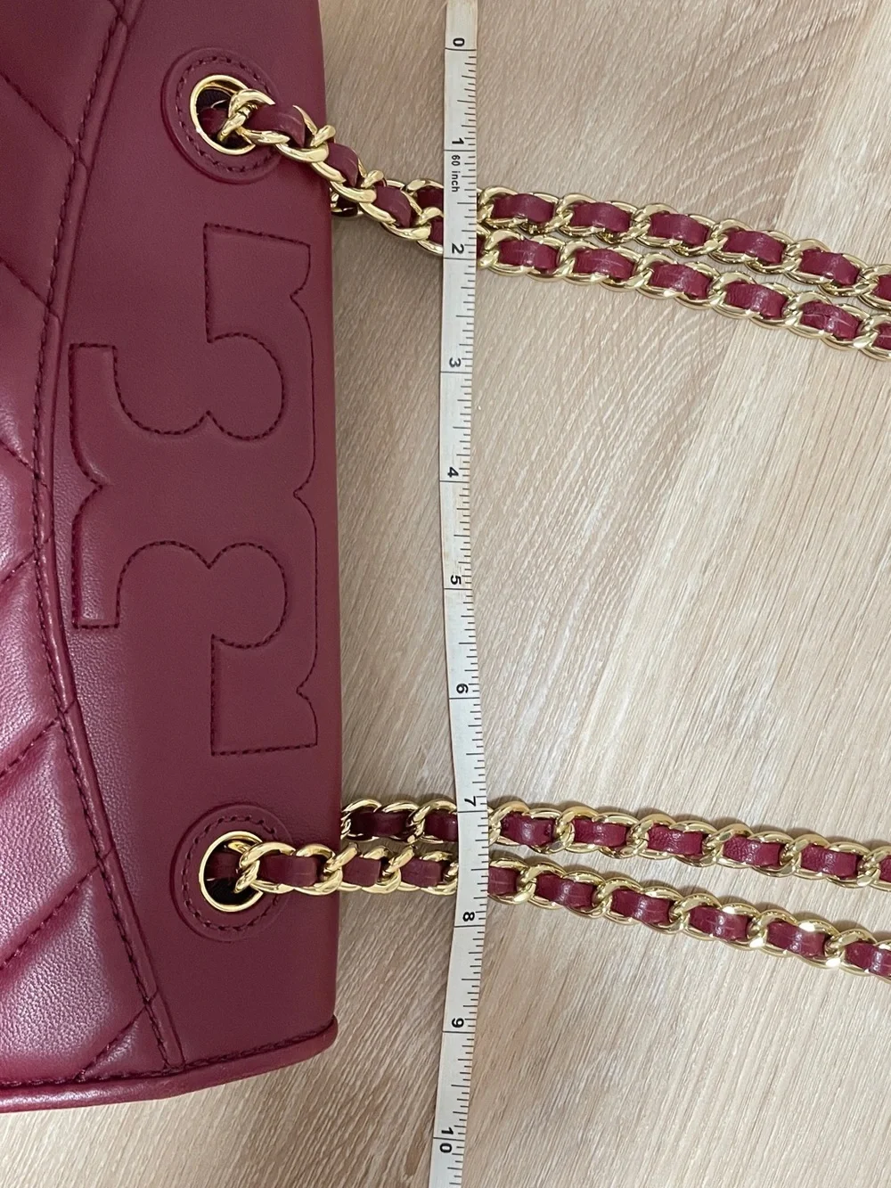 Tory Burch Quilted Leather Chain Shoulder Bag - Wine